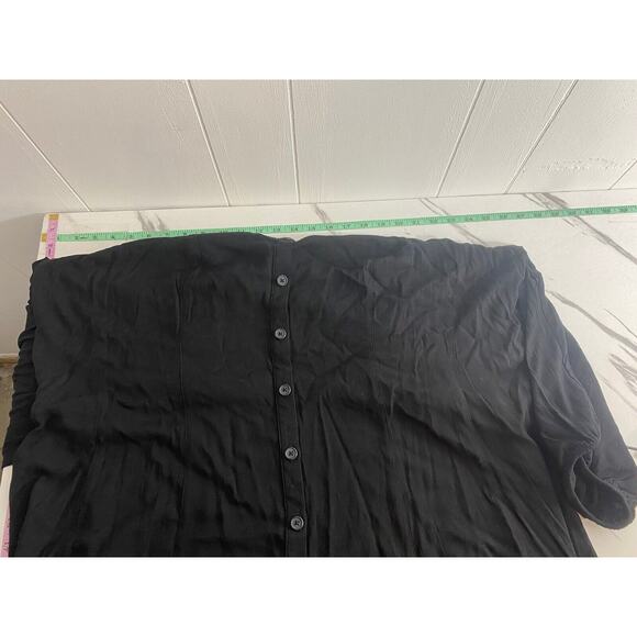 Torrid Fit & Flare Rayon Slub Button Up 3/4 Sleeve Black Size 4X - Picture 9 of 10